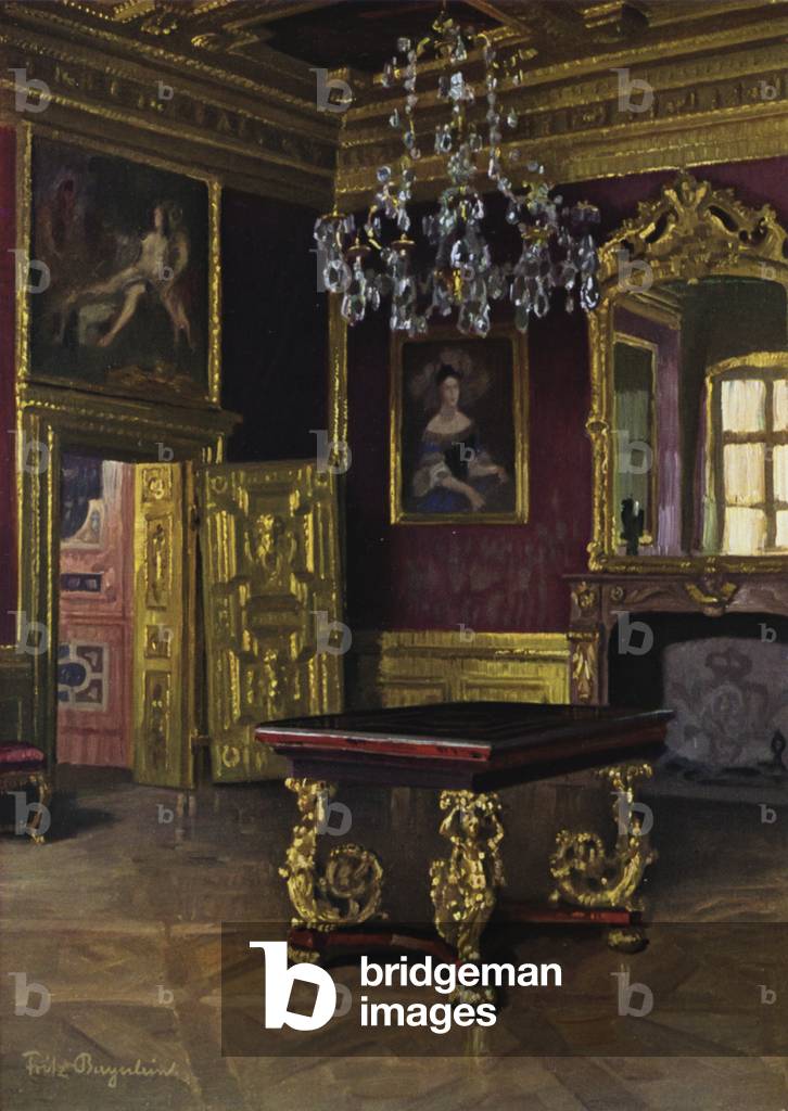 A Bedroom in the Residence, Munich, Decorated 1665-67 from designs by Barelli, altered in 1681 (colour litho)