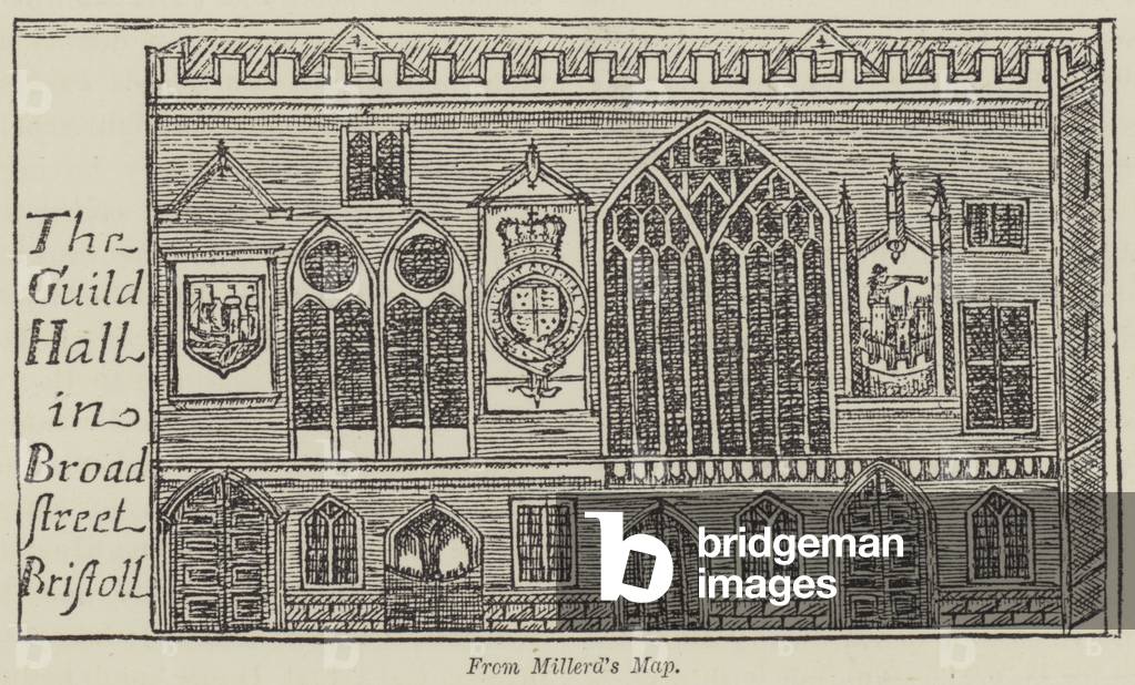 The Guild Hall in Broad Street, Bristol (engraving)