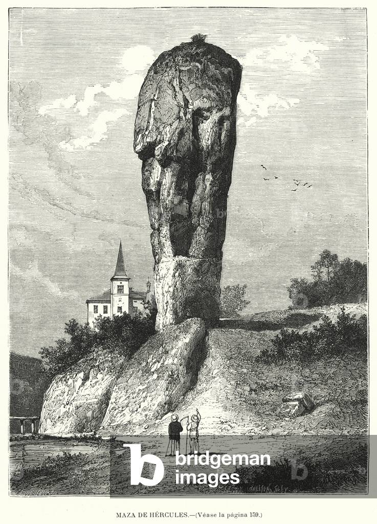 Maczuga Herkulesa (Cudgel of Hercules), Pieskowa Skala, Poland (litho)