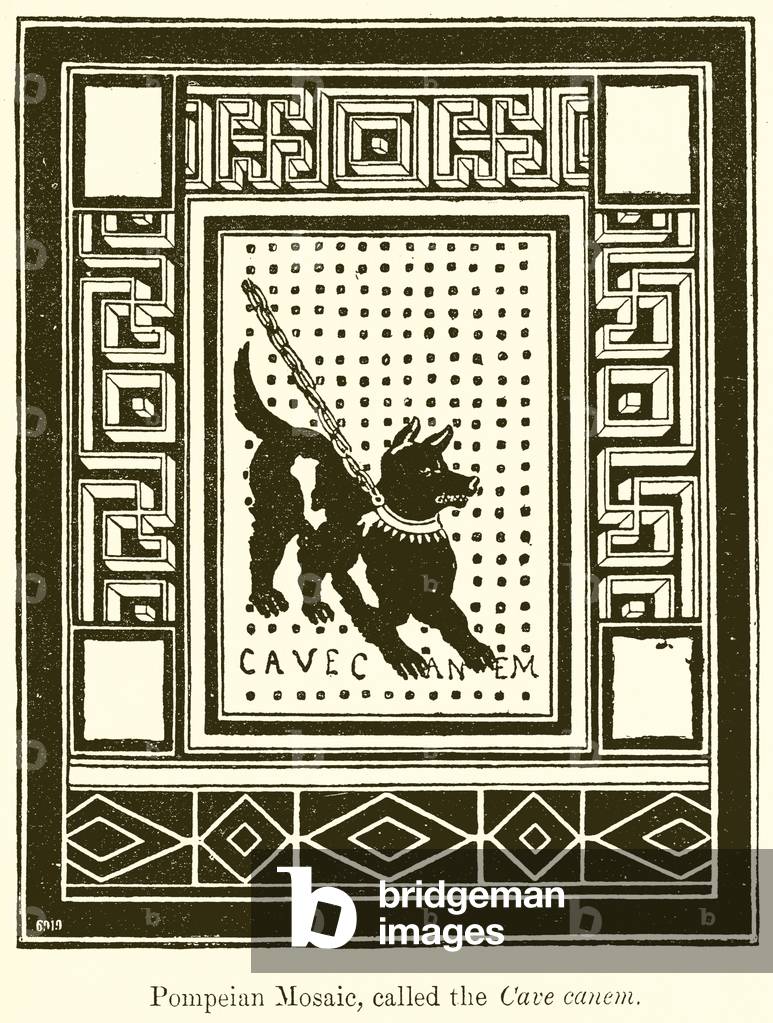 Pompeian Mosaic, Called the Cave Canem (engraving)