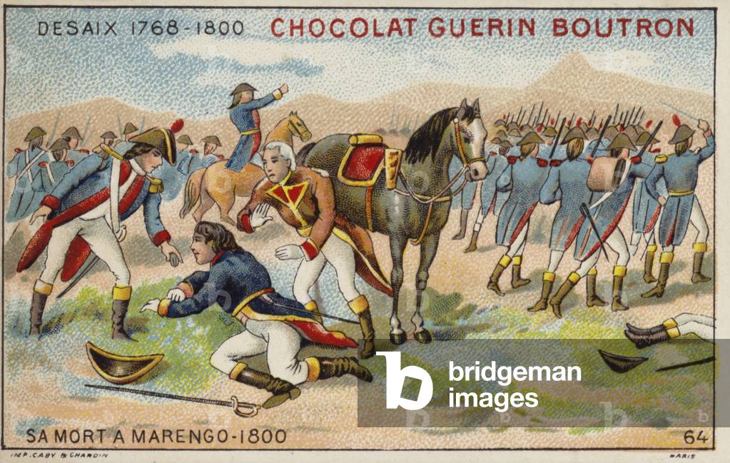 Death of General Desaix at the Battle of Marengo, 1800 (chromolitho)