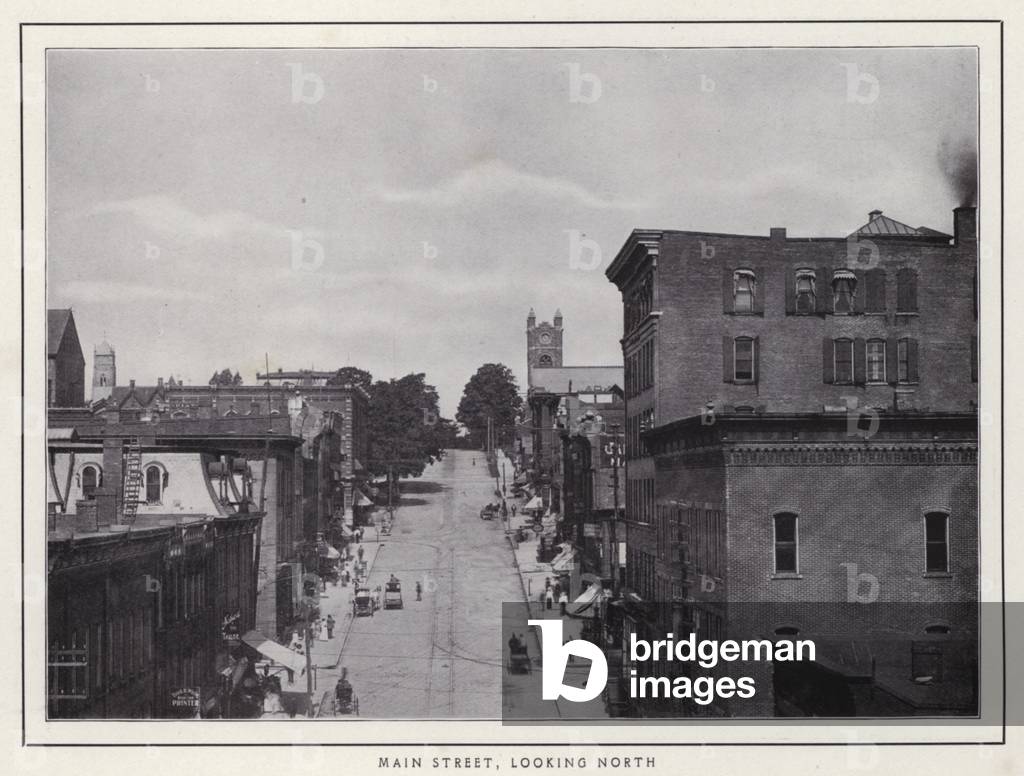 Jamestown, NY: Main Street, looking North (b/w photo)