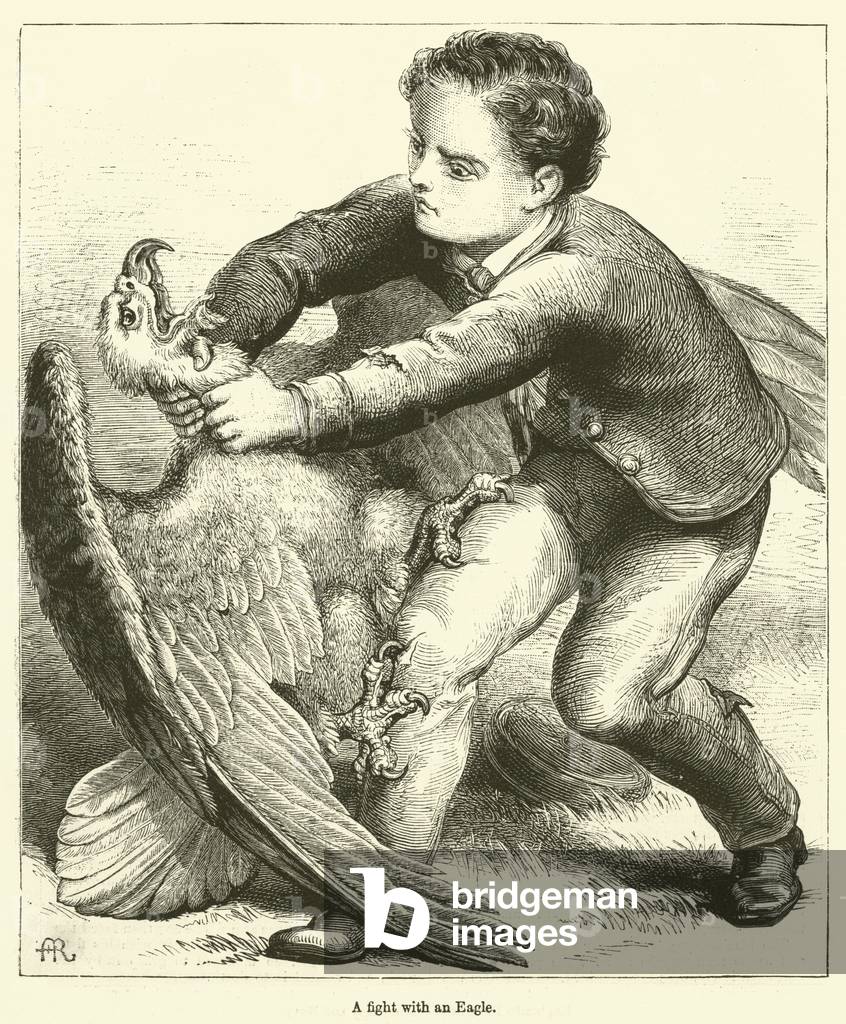 A fight with an Eagle (engraving)