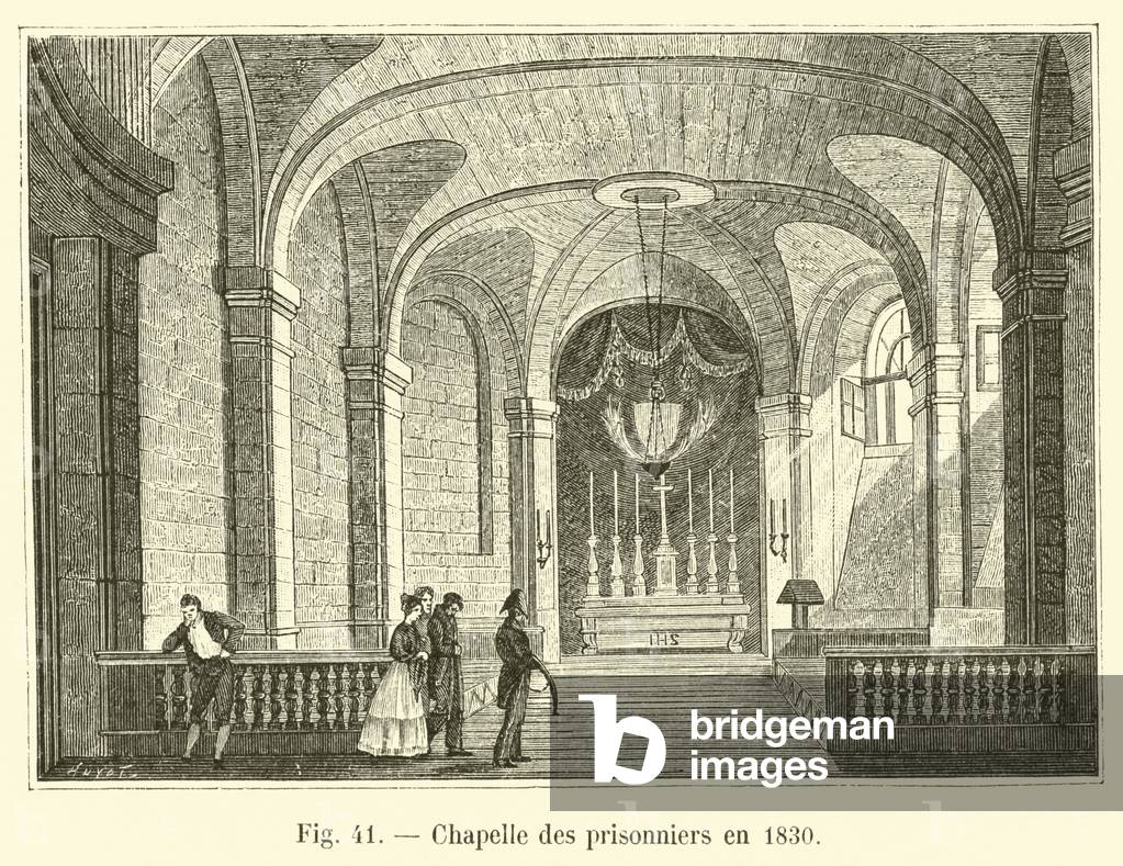Chapelle des prisonniers en 1830 (engraving)