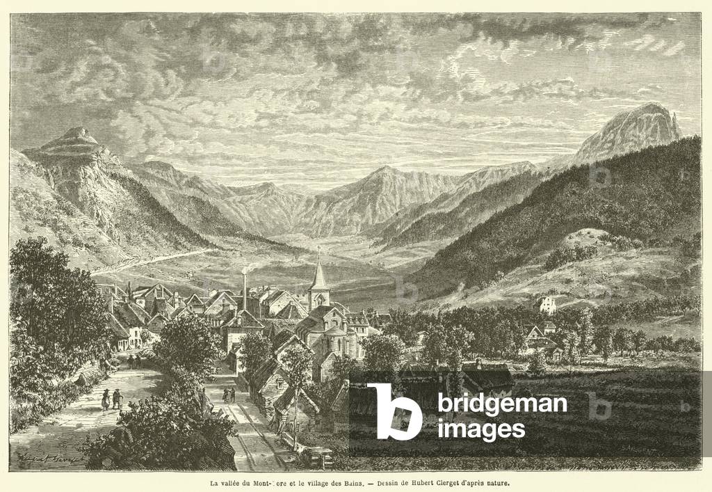 La vallee du Mont-Dore et le village des Bains (engraving)