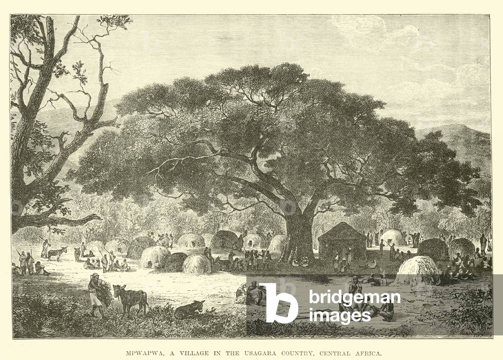 Mpwapwa, a village in the Usagara Country, Central Africa (engraving)