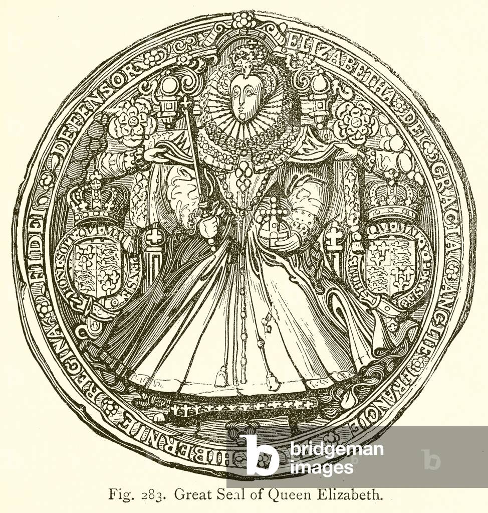 Great Seal of Queen Elizabeth (engraving)