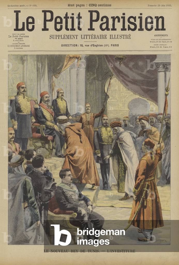 Investiture of the new Bey of Tunis (colour litho)