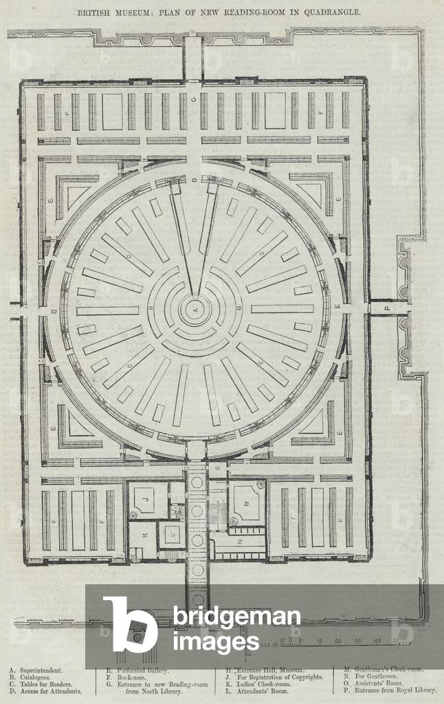 British Museum, Plan of New Reading-Room in Quadrangle (engraving)