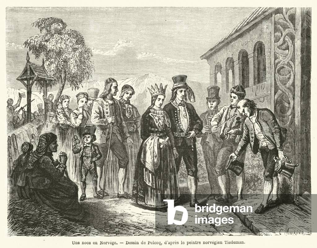 Une noce en Norvege (engraving)