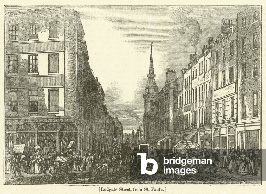 Ludgate Street, from St Paul's (engraving)