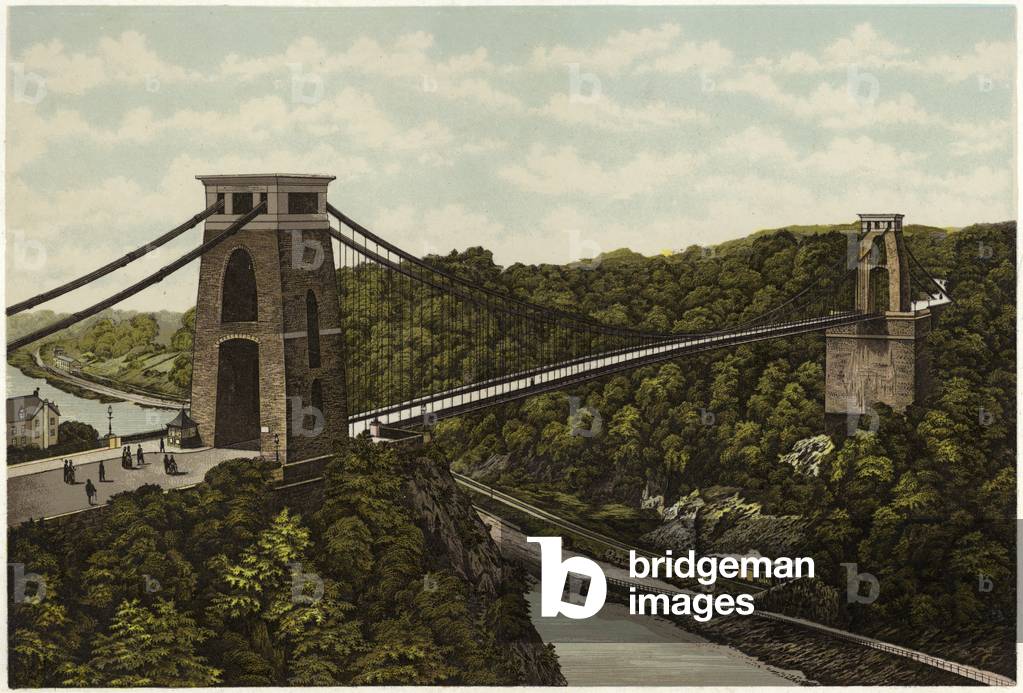 Clifton Suspension Bridge (colour litho)