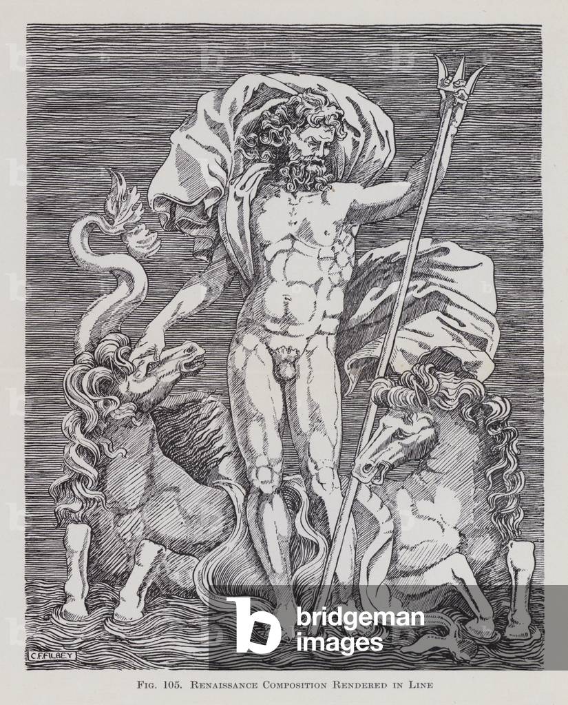 Renaissance Composition rendered in Line (litho)