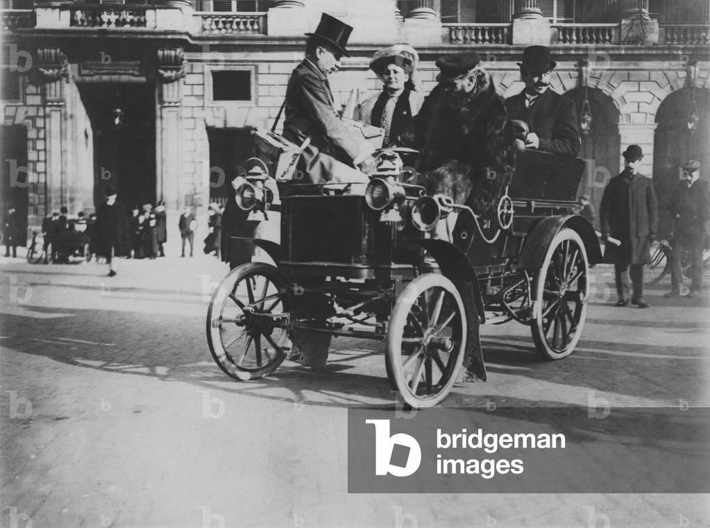Max Richard in his 8 HP Car (b/w photo)