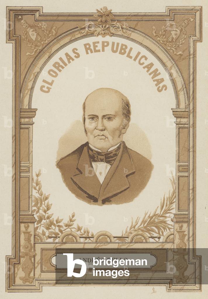 Andres Bello, Venezuelan humanist, politician; philosopher and poet (litho)