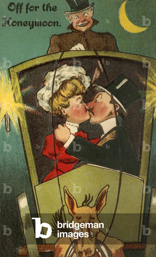 Off for the Honeymoon (colour litho)