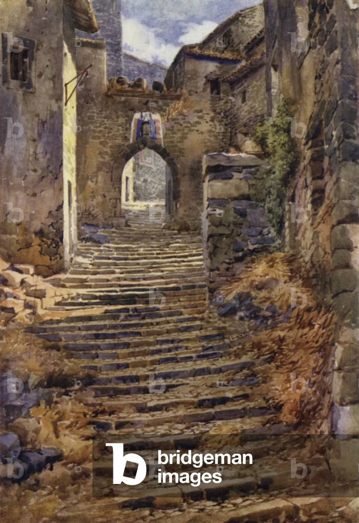 The Gate of the Valley, Affile (colour litho)