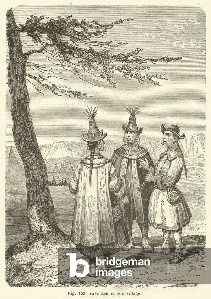 Yakoutes et leur village (engraving)