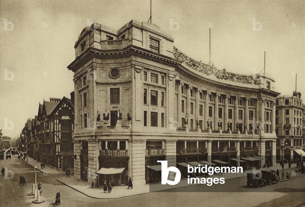 East India House, Liberty's new individualised frontage on Regent Street (b/w photo)