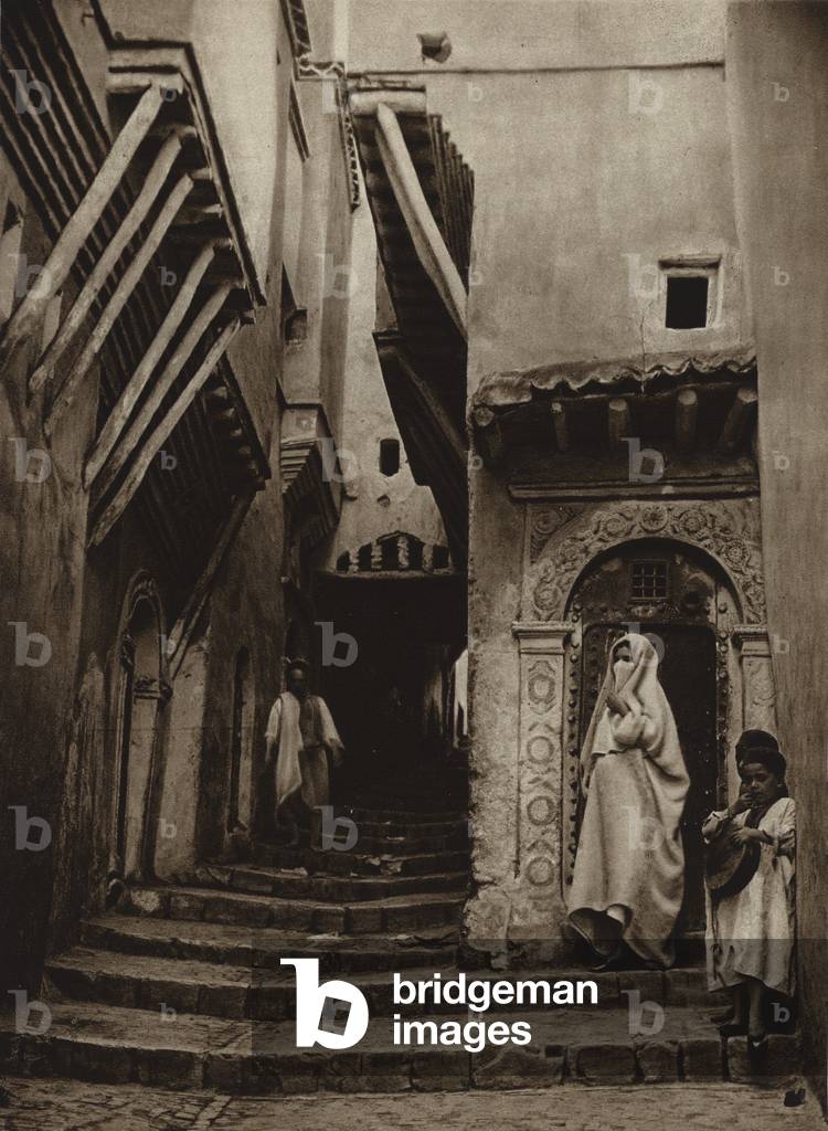 Algiers, Street in old town (b/w photo)