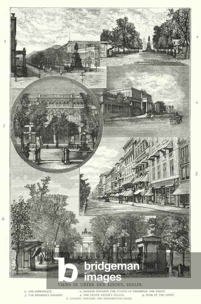 Views in Unter den Linden, Berlin (engraving)