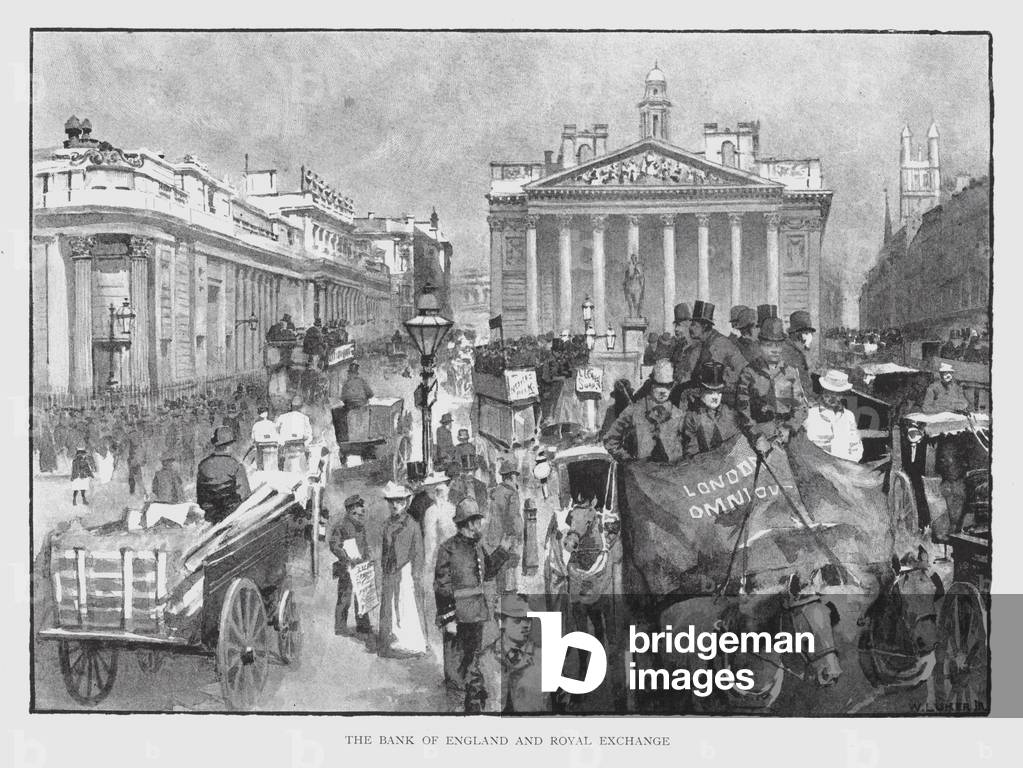 The Bank of England and Royal Exchange (litho)