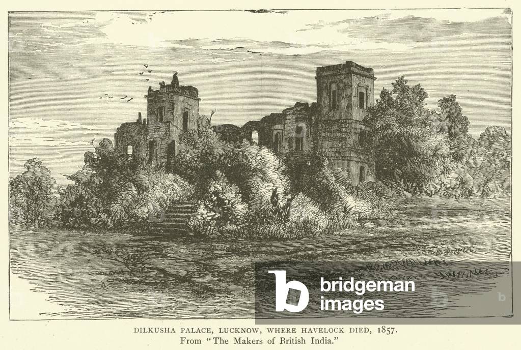 Dilkusha Palace, Lucknow, where Havelock died, 1857 (engraving)