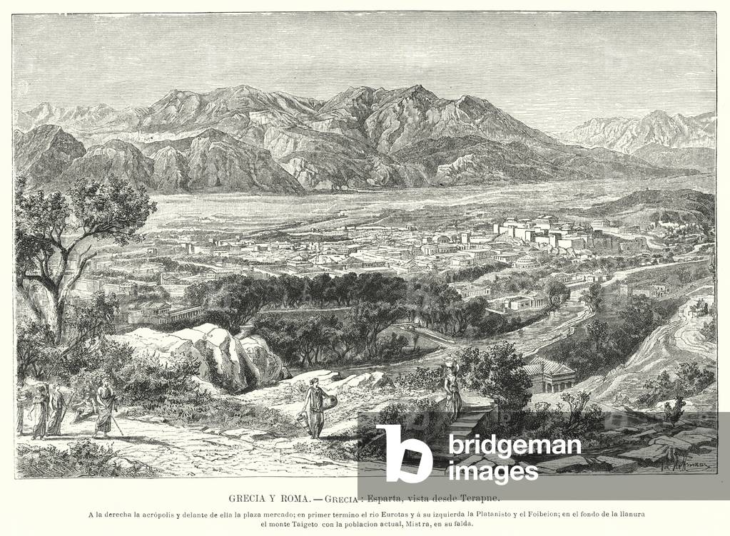 Sparta, Ancient Greece (litho)