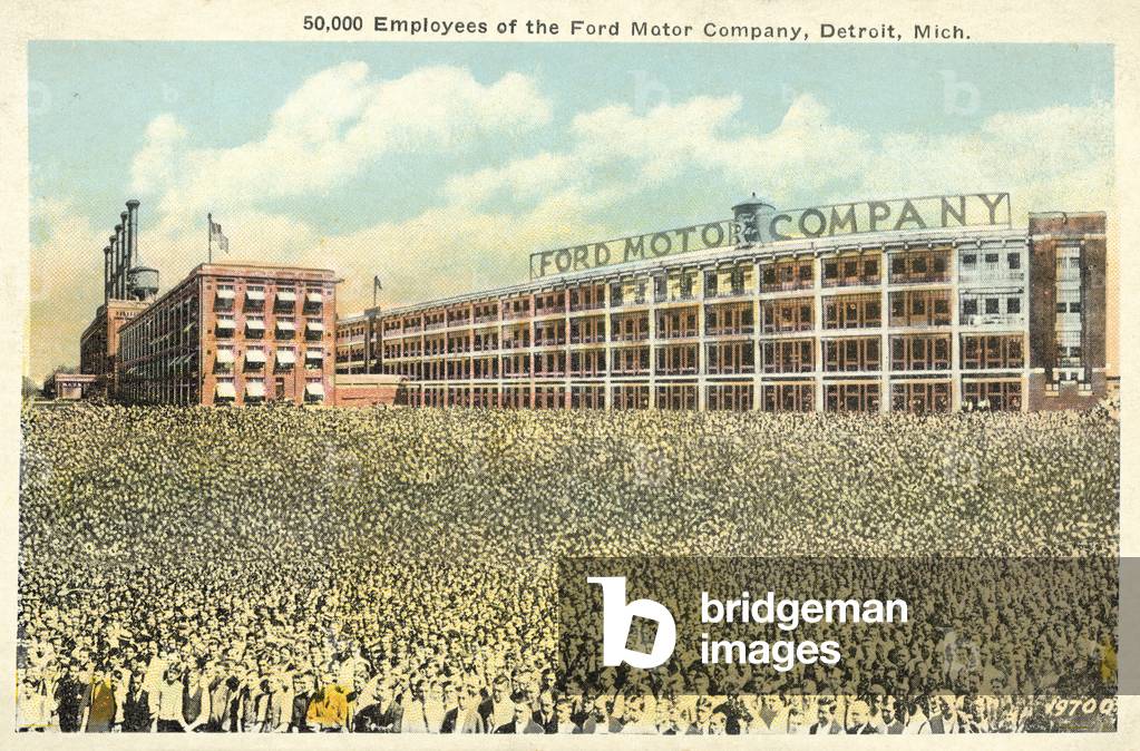 50 000 employees of the Ford Motor Company, Detroit, Michigan (colour photo)