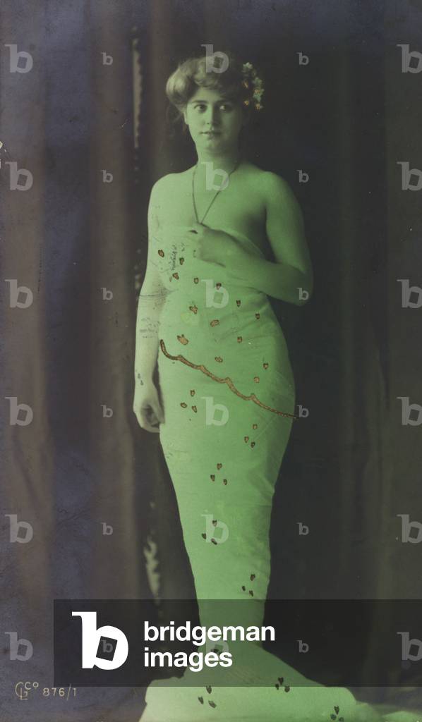 Girl in a fishtail dress (colour photo)