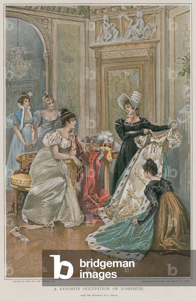 A favourite occupation of Josephine (colour litho)