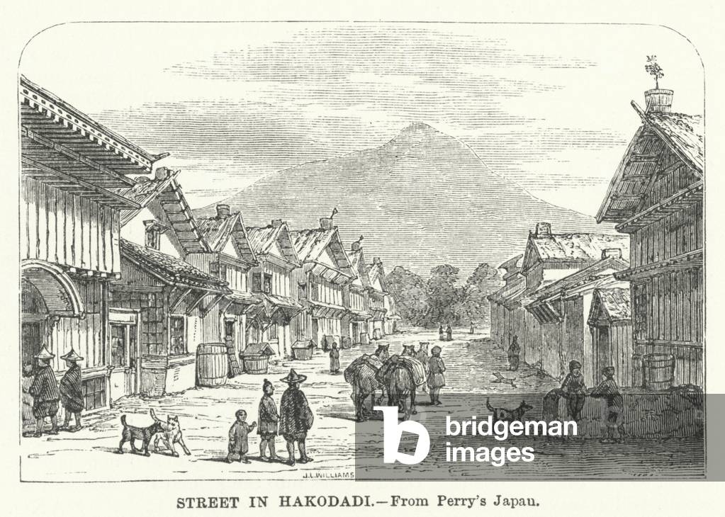 Street in Hakodadi (engraving)