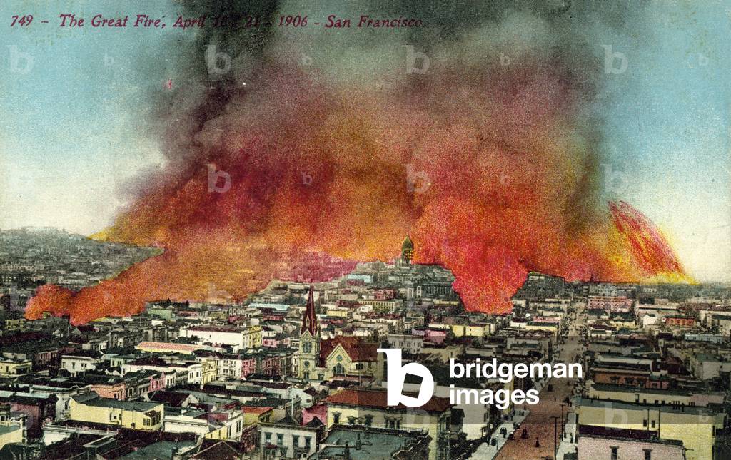 The Great Fire, San Francisco, California, April 1906 (colour photo)