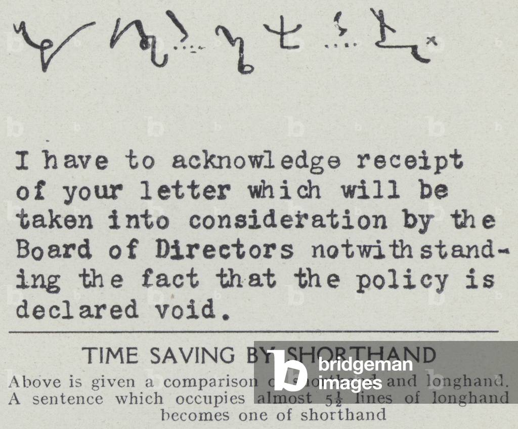 Time saving by shorthand (litho)