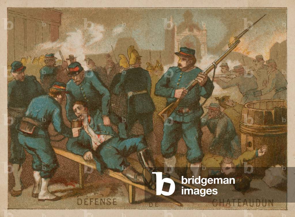 Defence of Chateaudun in 1870 (chromolitho)
