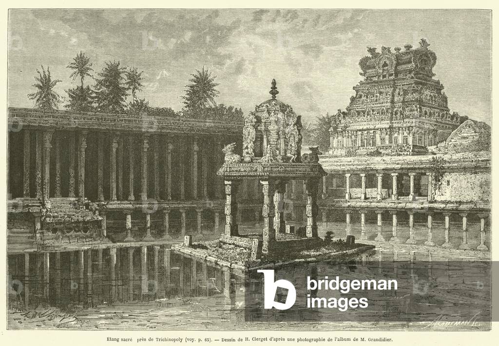 Etang sacre pres de Trichinopoly (engraving)