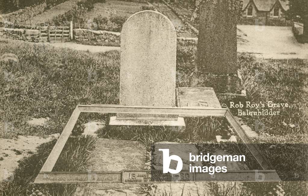 Rob Roy's Grave, Balquhidder, Scotland (b/w photo)