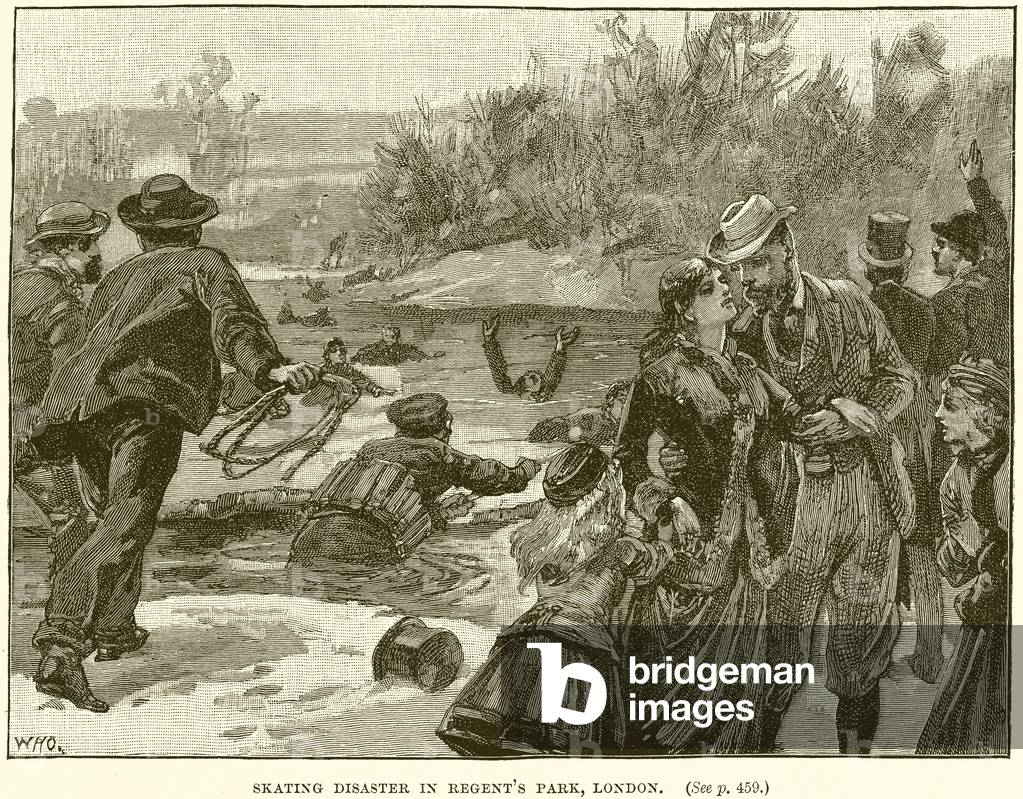 Skating Disaster in Regent's Park, London (engraving)