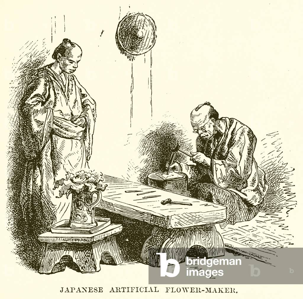 Japanese Artificial Flower-Maker (engraving)