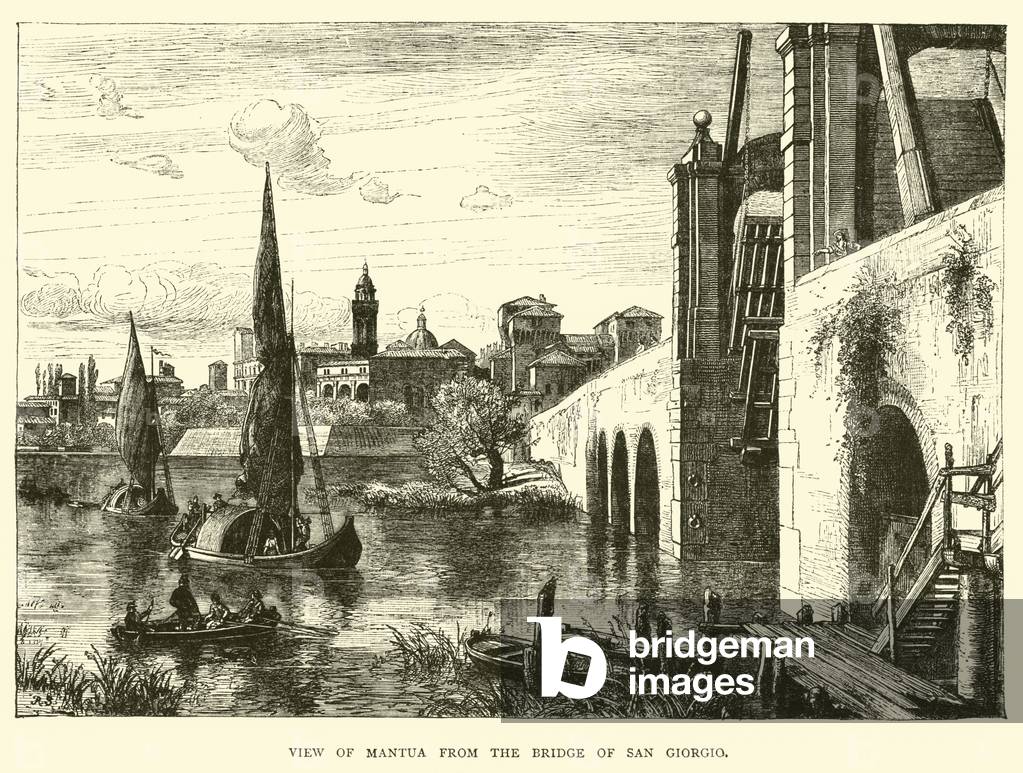 View of Mantua from the Bridge of San Giorgio (engraving)