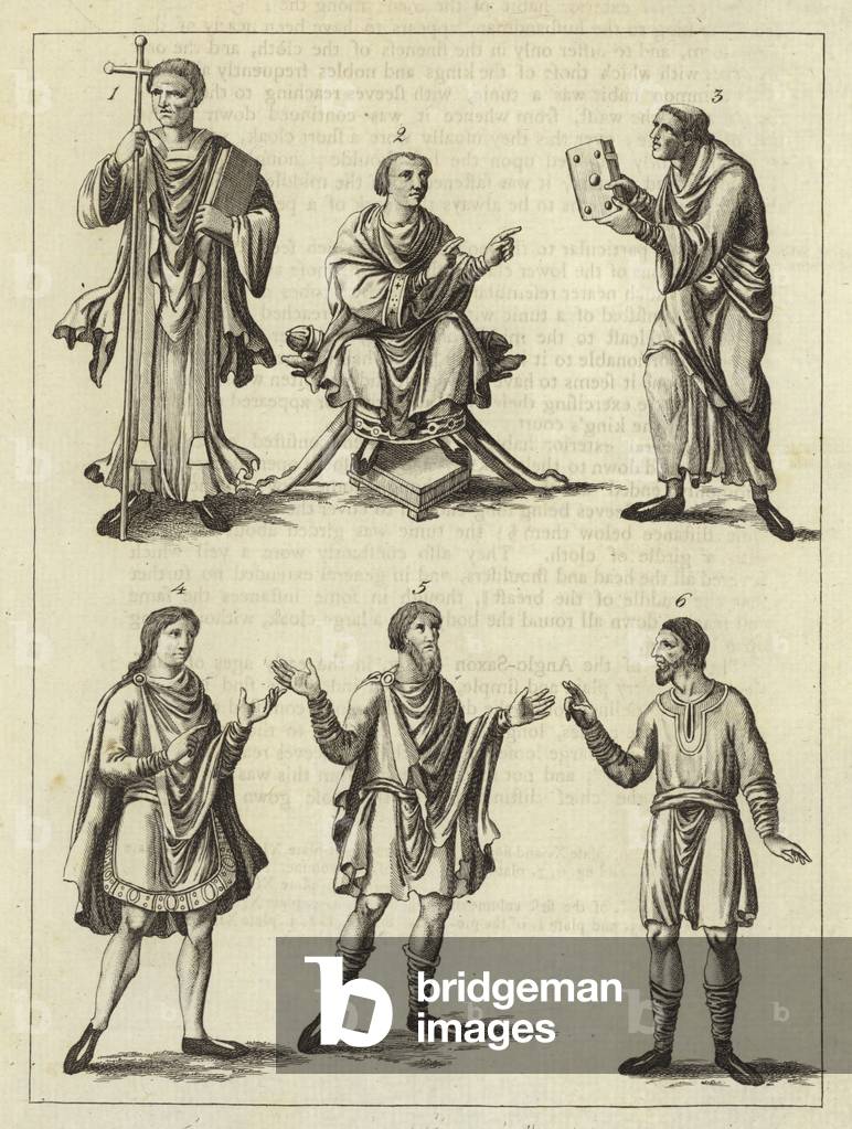 Clothes of the Anglo Saxons (engraving)