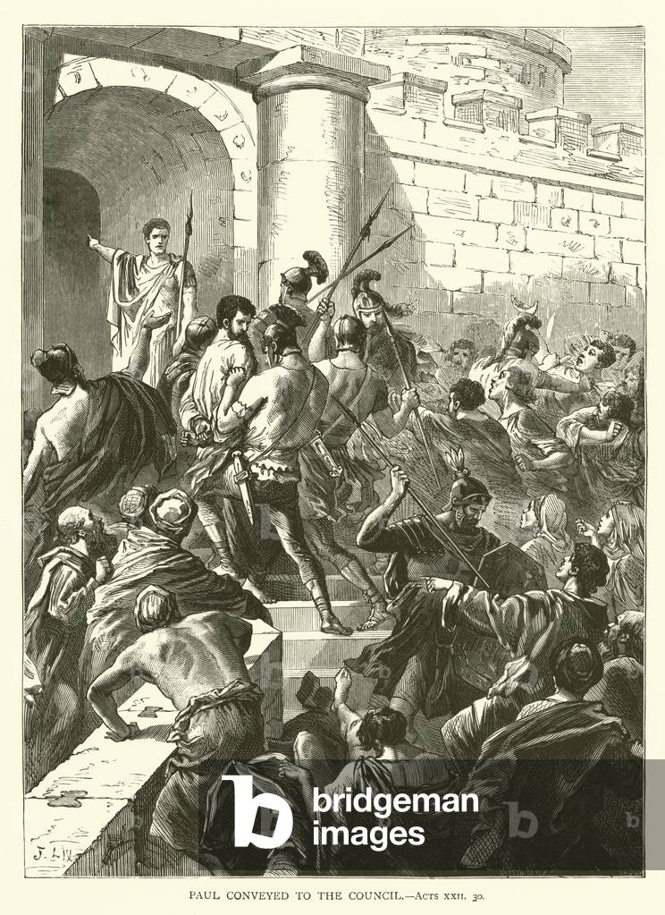 Paul Conveyed to the Council, Acts, XXII, 30 (engraving)