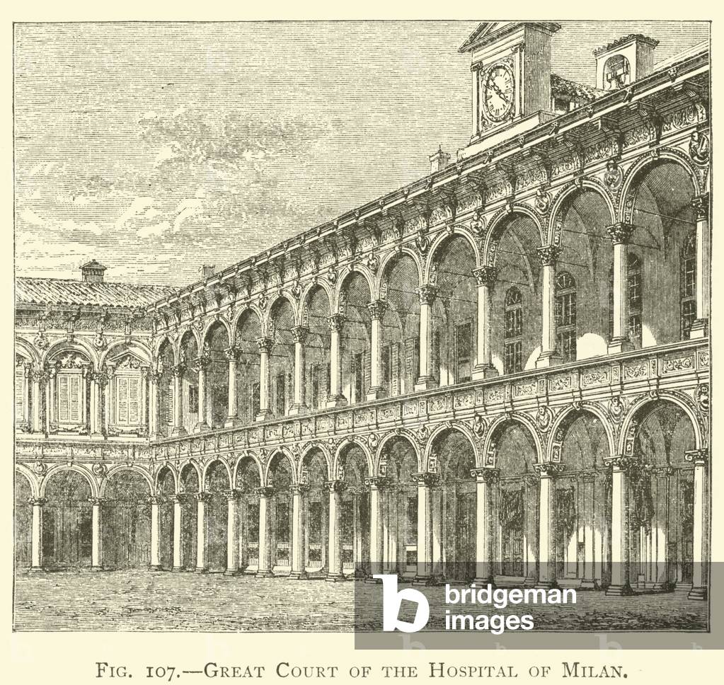 Great Court of the Hospital of Milan (engraving)