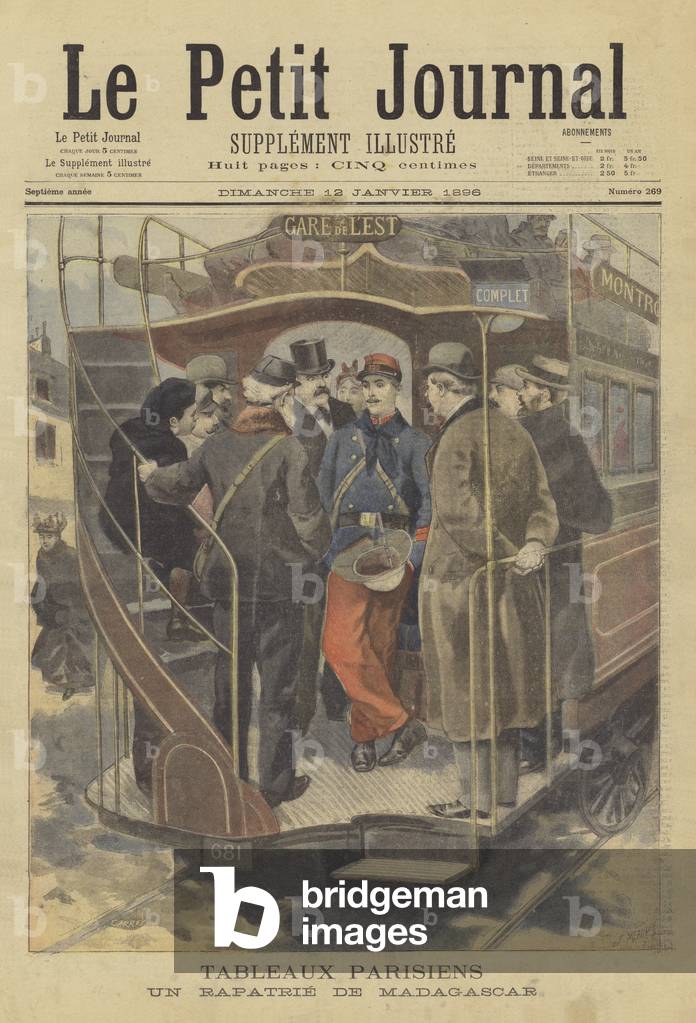 A French soldier back from Madagascar (colour litho)
