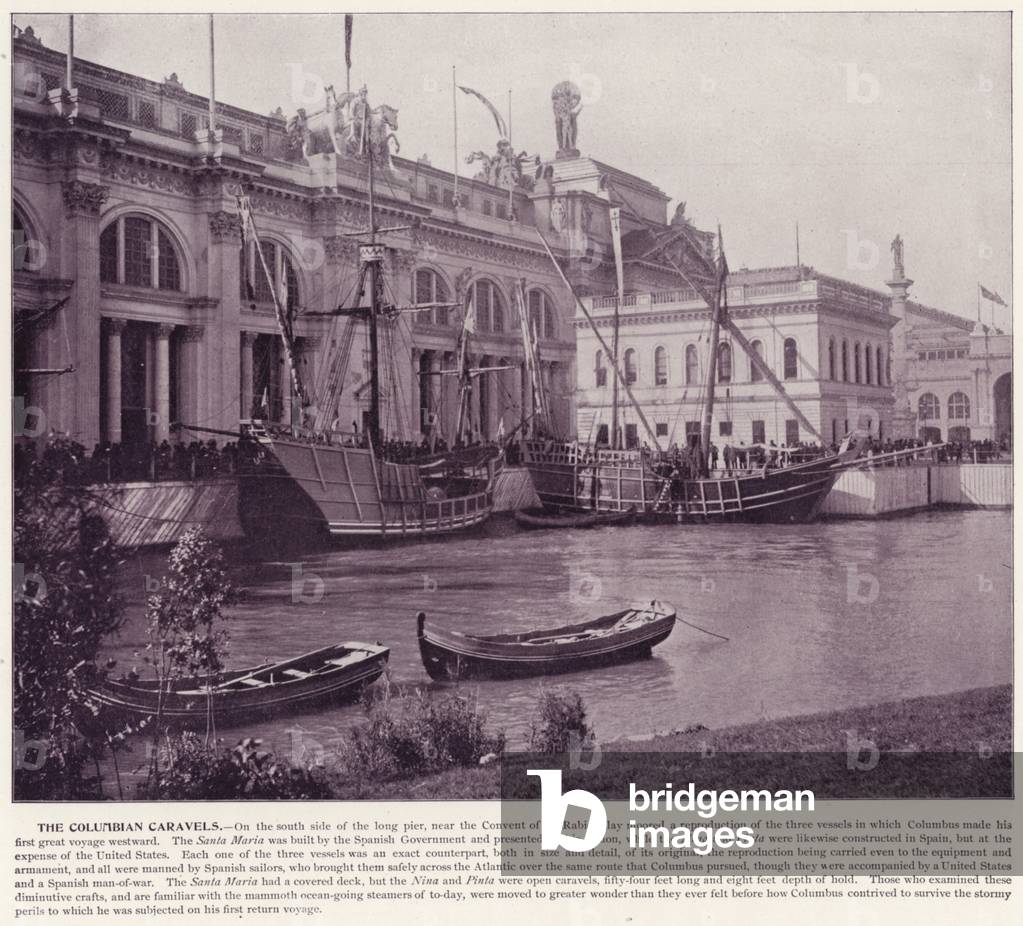 Chicago World's Fair, 1893: The Columbian Caravels (b/w photo)