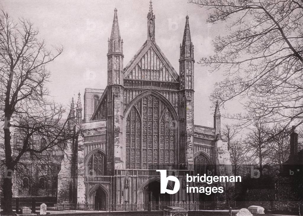 Winchester Cathedral, West Front (b/w photo)