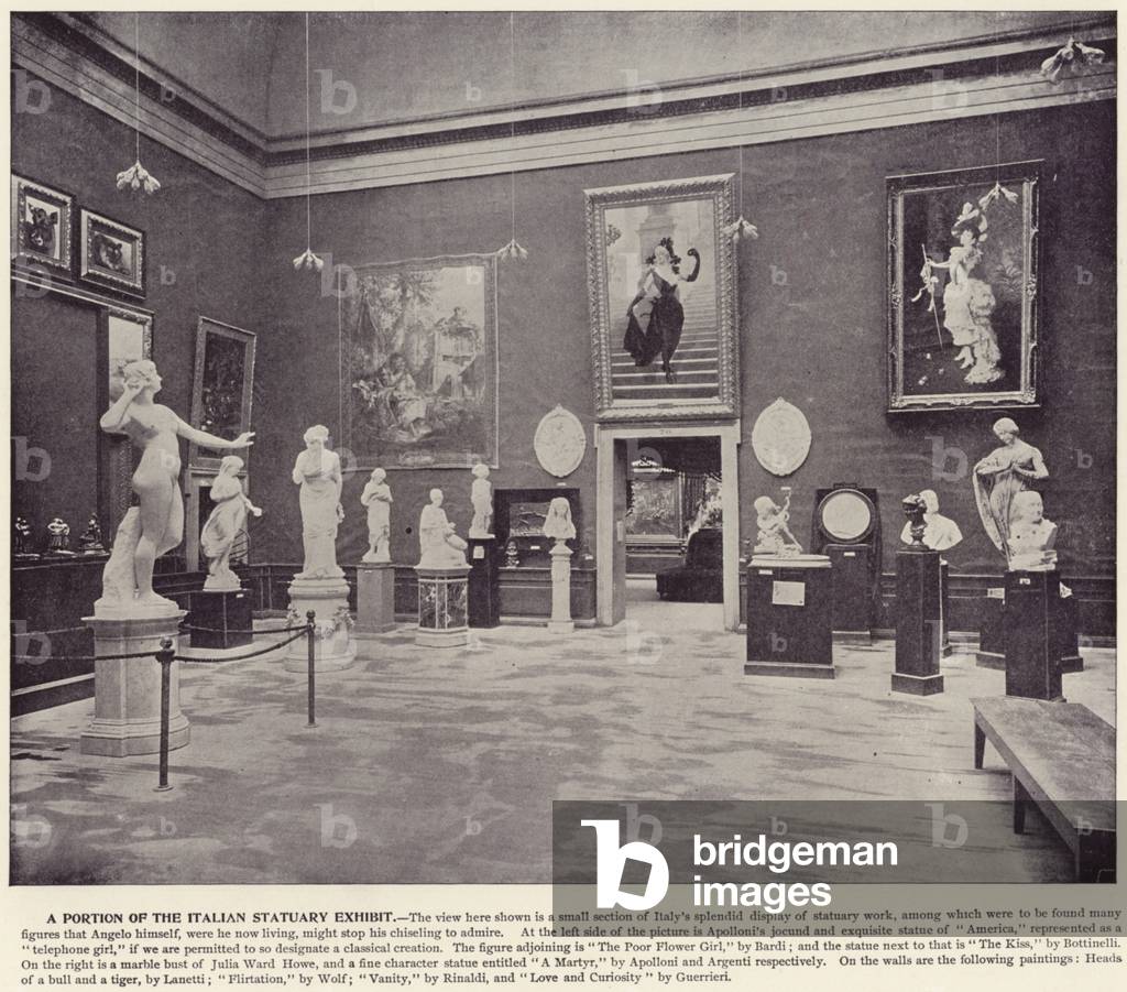 Chicago World's Fair, 1893: A Portion of the Italian Statuary Exhibit (b/w photo)