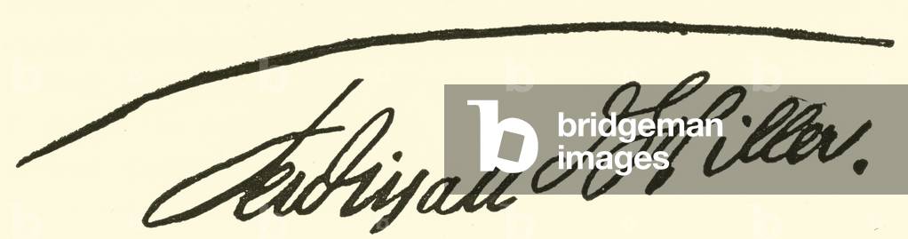 Ferdinand Hiller, 1811-1885, signature (engraving)