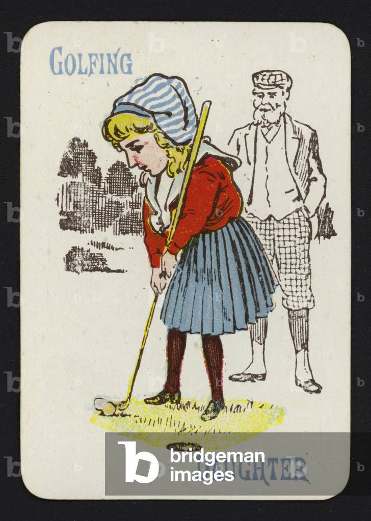Playing card: Golfing, Daughter (colour litho)
