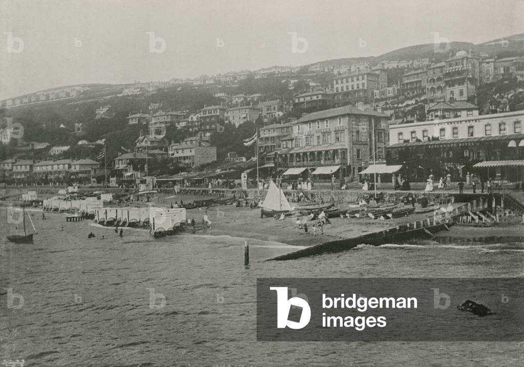Ventnor, Panorama from the Sea (b/w photo)
